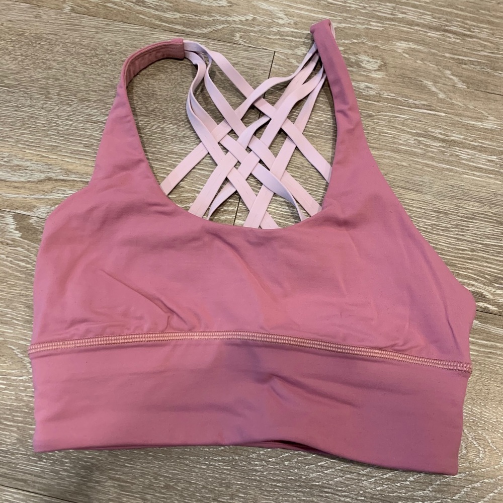 Pink two tone long ling lululemon sports bra